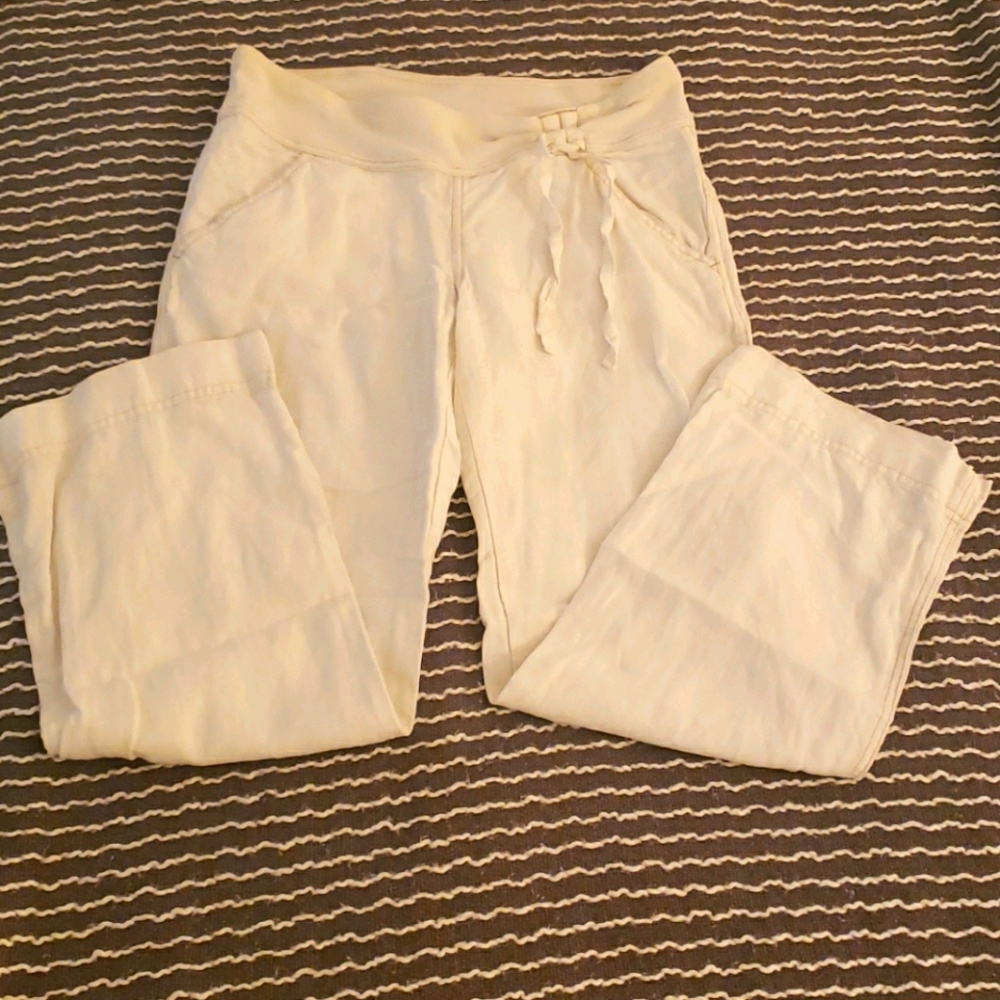 Athleta white linen pants